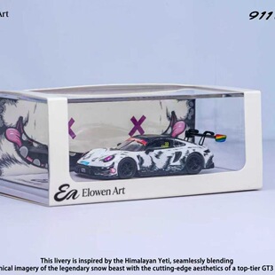 Elowen Art预售1/64保时捷911GT3R22号 喜马拉雅雪怪赛车汽车模型
