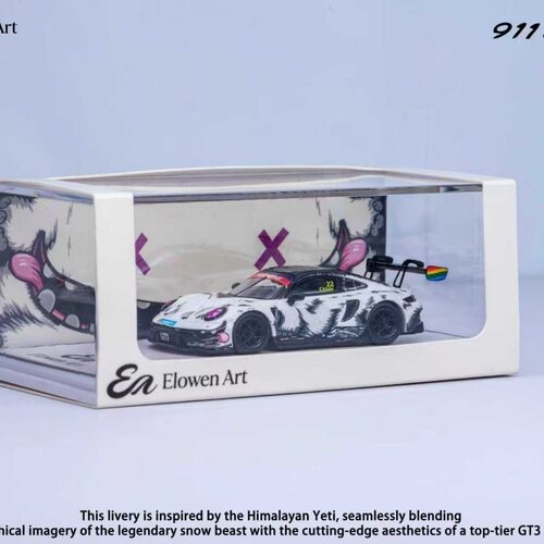 Elowen Art现货1/64保时捷911GT3R22号 喜马拉雅雪怪赛车汽车模型