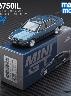 MINIGT现货1/64 宝马750il蓝色轿车1994 合金汽车模型收藏摆件894