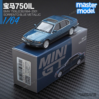 MINIGT现货1/64 宝马750il蓝色轿车1994 合金汽车模型收藏摆件894
