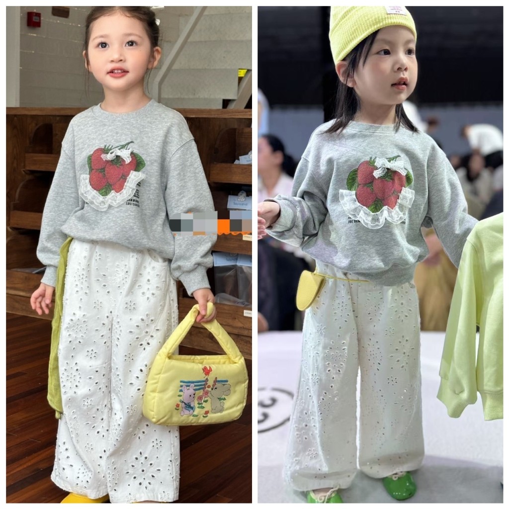 爱家2026春夏2592草莓卫衣2527镂空蕾丝裤子中小童女童,童装/婴儿装/亲子装,卫衣/绒衫,淘宝优惠券,粉丝福利购,淘宝优惠卷