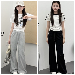 天依角2026夏18295新款18356薄针织喇叭卫裤中大女童亲子