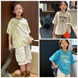 5429短裤 中大男女童中性亲子 5320短袖 爱家2026夏5474新款