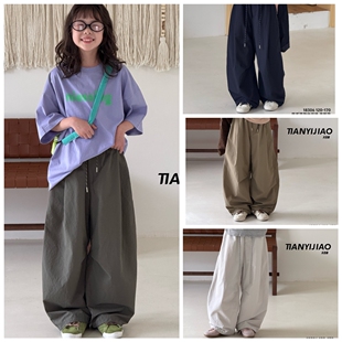 天依角2026春夏新款18136薄款工装裤中大男女童可亲子