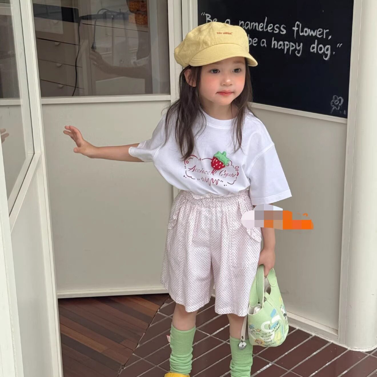 爱家2026夏2825新款草莓短袖T恤3792波点短裤中小童女童
