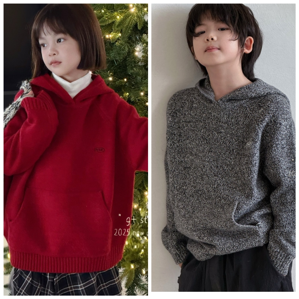 G+2025秋冬新款52832连帽毛衣中大童男女童中性可亲子