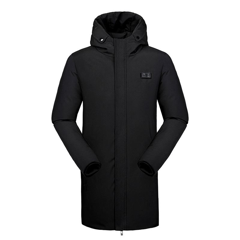 雪狼男中长款智能加热保暖羽绒服