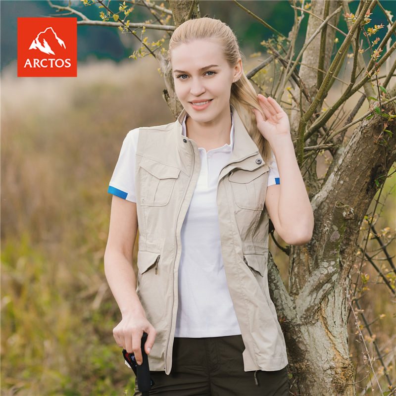 【特价】极星女户外速干马甲吸湿弹力休闲多袋钓鱼背心 AGVC12258