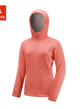 极星 新品女款春秋户外休闲卫衣保暖加厚开衫抓绒外套 AGKD22492