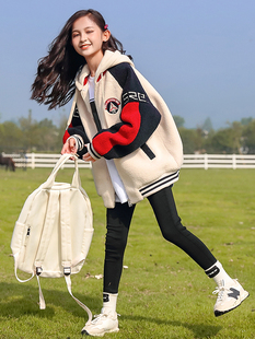 英国next 洋气儿童羊羔绒夹棉加厚棉衣 music女童外套秋冬2024新款