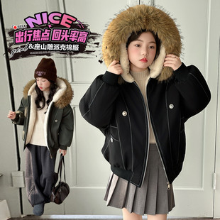 music女童外套冬装 大毛领工装 2025款 派克服加绒短款 冬季 英国next