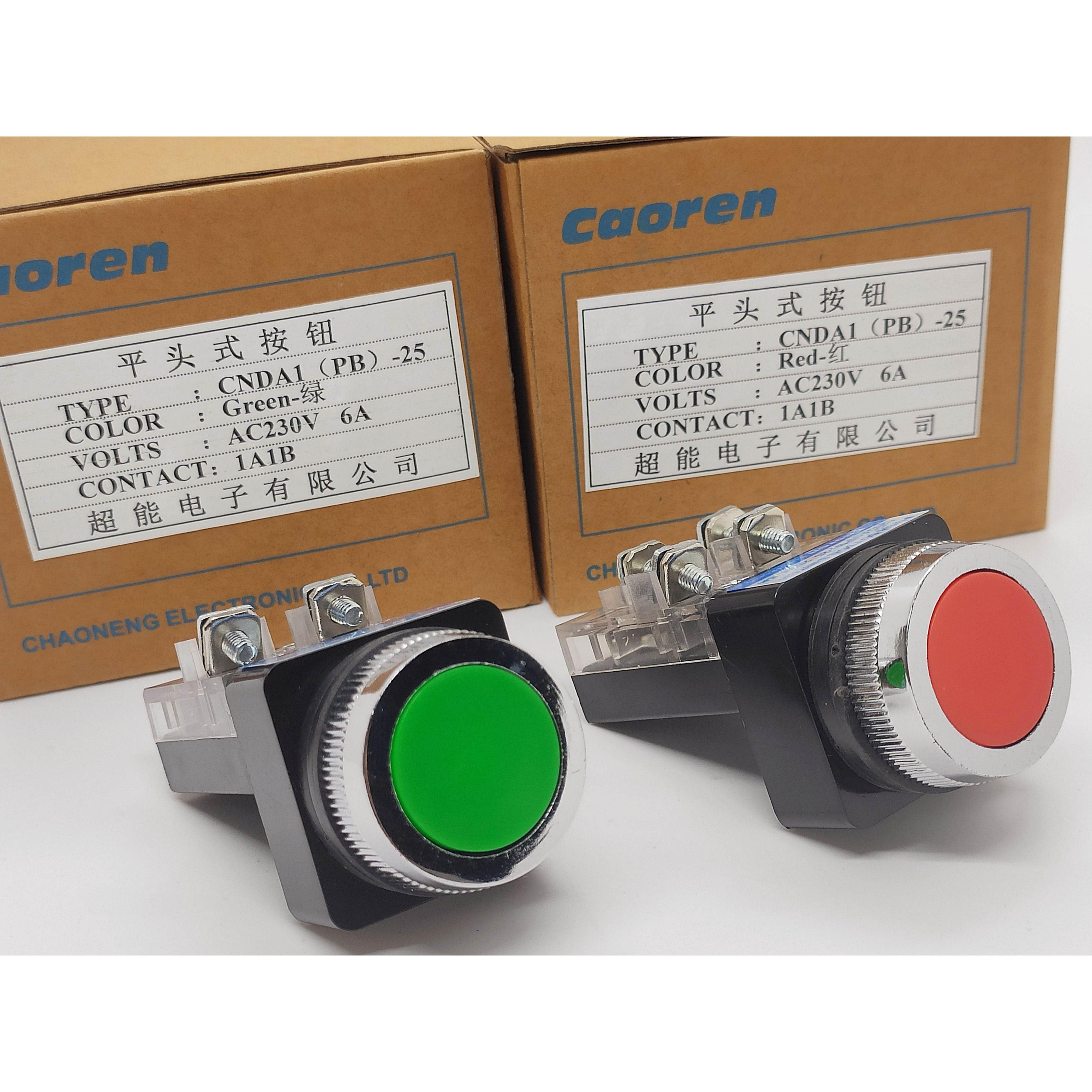 询价原装caoren超能CNDA1(PB)-25自复平头按钮 可替TBF-25安装孔2