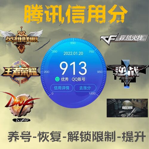 cf穿越火线信用分提升dnf信誉分恢复涨逆战腾讯游戏lol320综合分