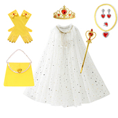 爱莎公主披肩女童冰雪奇缘白色网纱亮片披风艾莎斗篷生日表演披纱