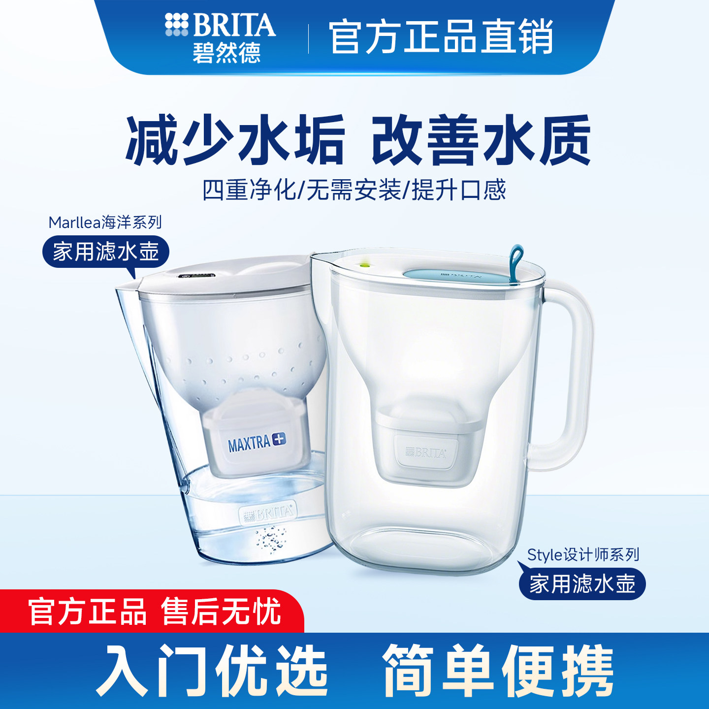 德国碧然德净水壶3.5L大容量BRITA过滤水壶家用厨房自来水净水器