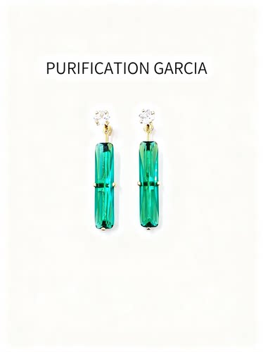 Purification Garcia小众轻奢几何设计镶嵌锆石手工钻耳饰厚金