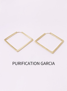 Purification Garcia小众轻奢简易方形线径几何可开合耳针厚金