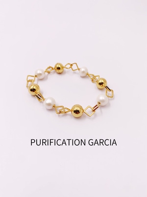 Purification Garcia小众轻奢几何设计淡水珍珠磁铁扣手链厚金