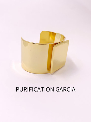 Purification Garcia小众轻奢镜面式高抛光开口手镯厚金电镀