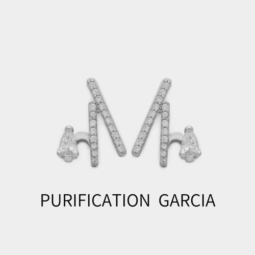 Purification Garcia 轻奢个性时尚厚金电镀镶钻耳针