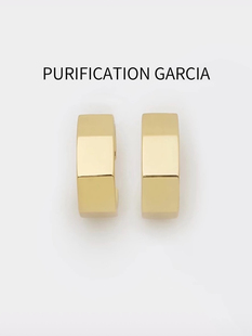 Purification Garcia小众轻奢几何设计镜面式抛光耳针厚金电镀