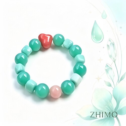 ZHIMO『棠青』原创中式天河石糖豆水晶手串高级设计串珠手链礼物