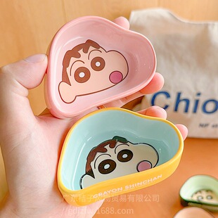 蜡笔小新蘸料碟陶瓷家用小吃碟可爱造型酱料碟油醋碟陶瓷料碟餐具