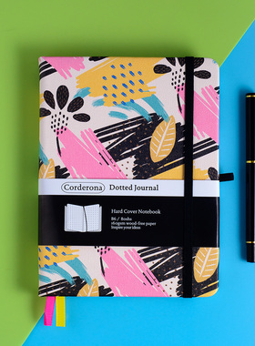 B6孟菲斯绑带点阵笔记本160g超厚计划新款印花小清新硬面手账本