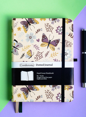 B6狙击蝴蝶同款点阵笔记本160gsm仿皮小清新硬面绑带手账本