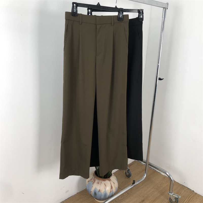 85%棉春夏简约直筒大码长裤