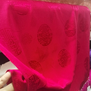 100%桑蚕丝27mm  旗袍唐装汉服面里料手工定制布料传统万寿团花型