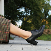 舒适粗跟女鞋 7782 宽楦软皮德国KUFENBERG 跟底一体舒适暴走不累