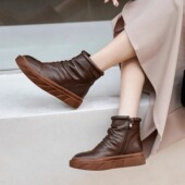 宽楦轻便增高舒适 德国KUFENBERG 7252柔软真皮亲肤内里舒适短靴