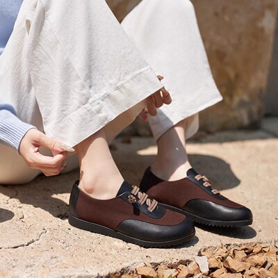 特别舒适软底宽楦里外全皮女鞋