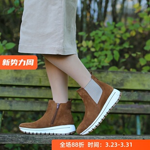 很舒适德国嘉宝女鞋gabor 73.550真皮可拆鞋垫秋冬厚底短靴新款