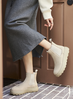 减震厚底 宽楦超轻 德国KUFENBERG7157 真皮切尔西短靴2025新款