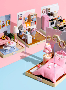 diy小屋手工创意制作DOLLhouse娃娃屋模型拼装玩具微缩场景圣诞