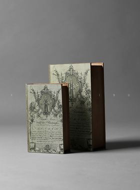 欧式风复古做旧收纳书房摆件