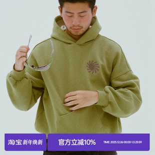 秋冬百搭休闲设计感卫衣 圆领套头长袖 MilkShot 绿色纯棉男女同款