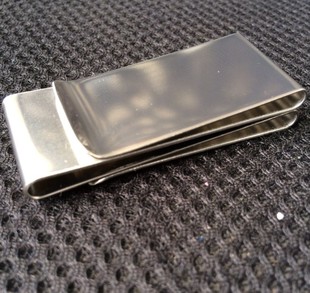 新款 三位一体不锈钢钱夹四折金属钱夹卡夹时尚丹麦同款票据夹子