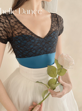 Michelle Dance优雅蕾丝短袖芭蕾连体服成芭蕾人练功服Elegant