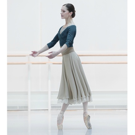 MichelleDance 莫代尔瑜伽芭蕾长袖舒适上衣香芋紫孔雀绿