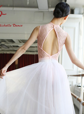 Michelle Dance  蕾丝系列露背高领芭蕾连体服偏大【特价】
