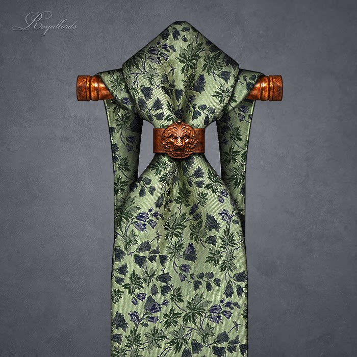 royallords 浅绿色织花纹复古真丝商务正装手打休闲领带韩版z920