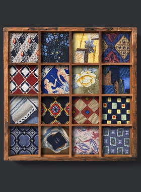 【X17】手打正装商务男领带休闲英伦复古格子高端红色桑蚕丝结婚