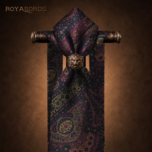 Royallords色织真丝腰果复古领带