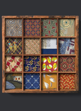 【X8】手打正装商务男领带休闲英伦复古碎花高端橙色真桑蚕丝结婚