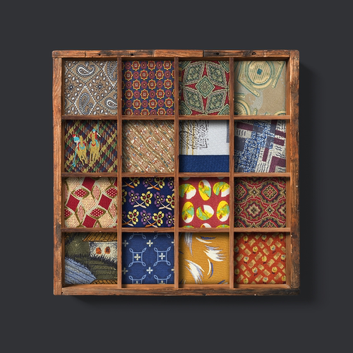 【X8】手打正装商务男领带休闲英伦复古碎花高端橙色真桑蚕丝结婚