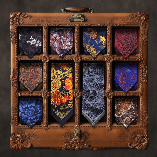 英皇爵迹高端真丝复古正装领带