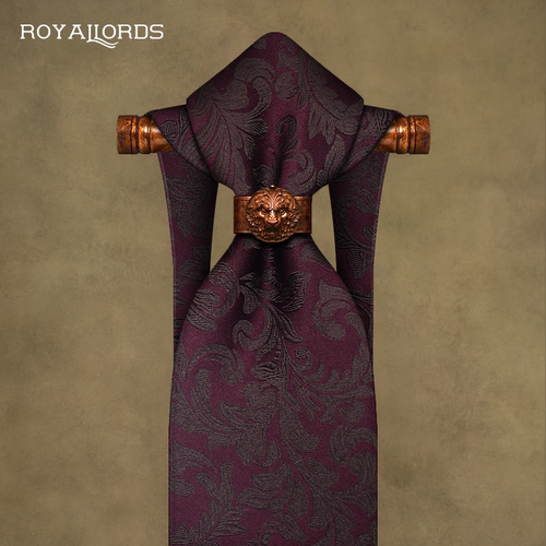 赤鸢 手打正装商务男领带休闲复古英伦唐花草高端级红色桑蚕真丝